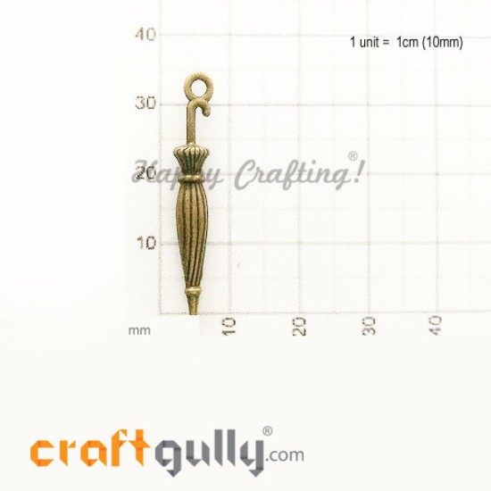 Charms / Elements 35mm Metal - Accessory Umbrella - Bronze - Pack of 1 Charms / Elements 35mm Metal - Accessory Umbrella - Bronze - Pack of 1