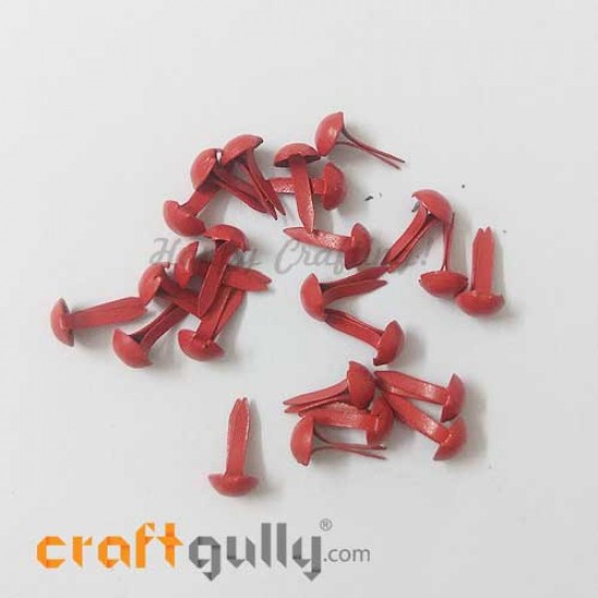 Brads 5mm Round - Red - 25 Brads