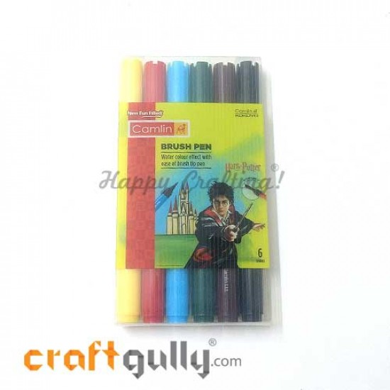 Camlin Brush Pens - Set of 6 Assorted Shades Camlin Brush Pens - Set of 6 Assorted Shades