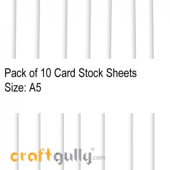 CardStock A5 - Snow White 220gsm - Pack of 10