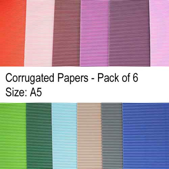 Corrugated Paper A5 - Random Assorted - Pack of 6