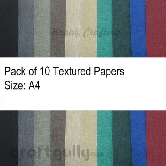 Papers A4 - Texture #2 - Assorted 140gsm - Pack of 10