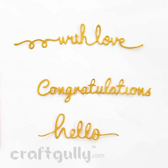 Die-Cut Sentiments #1 - Metallic Golden - Pack of 3