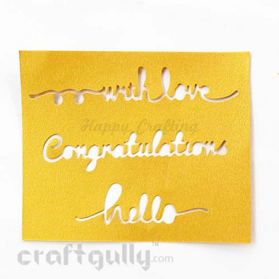 Die-Cut Sentiments #1 - Metallic Golden - Pack of 3