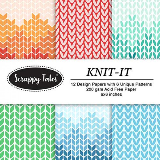 Pattern Papers 6x6 - Knit It - Pack of 12