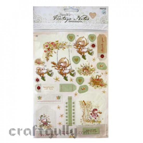 PaperMania Vintage Notes #1 - Happy Girl Sentiments
