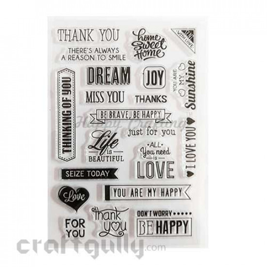 Clear Stamps #7 - 4x6 Inch - Sentiments