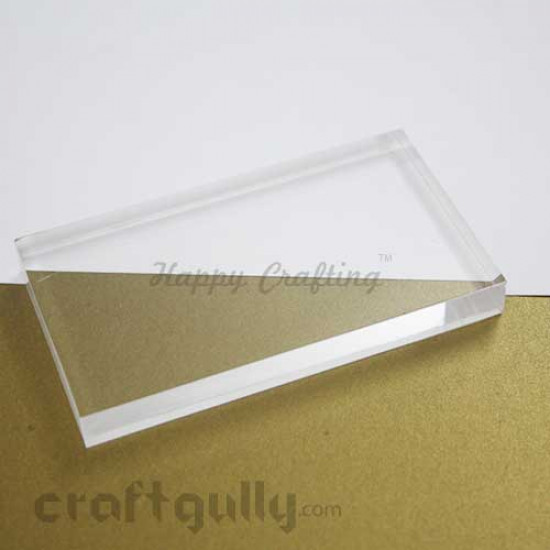 Stamping Block - Acrylic - Clear - 90mm - Rectangle