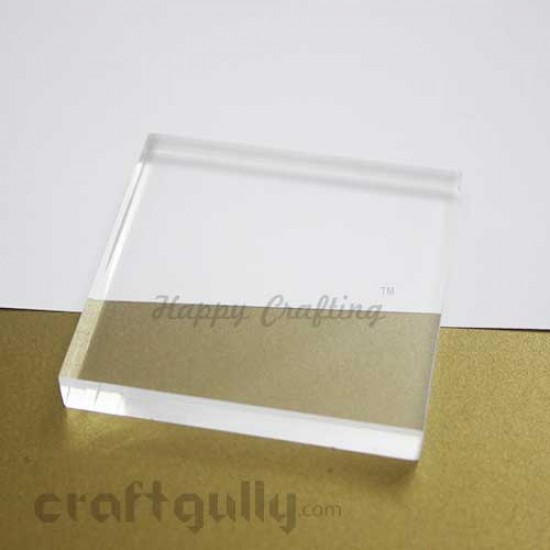 Stamping Block - Acrylic Clear - Square 3.5 x 3.5 inches