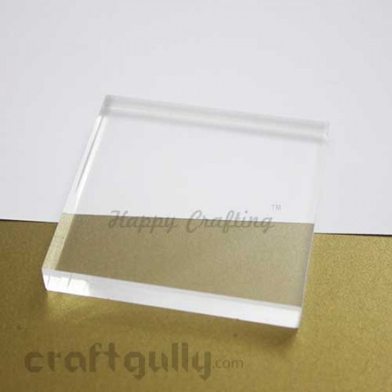 Stamping Block - Acrylic Clear - Square 3 x 3 inches