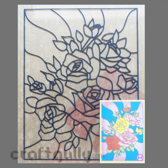 Ready-To-Glass-Paint Stencil - Flowers