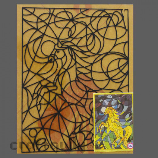 Ready-To-Glass-Paint Stencil - Horses
