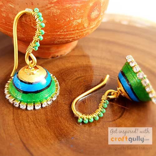 Quilling earrings discount jhumkas easy